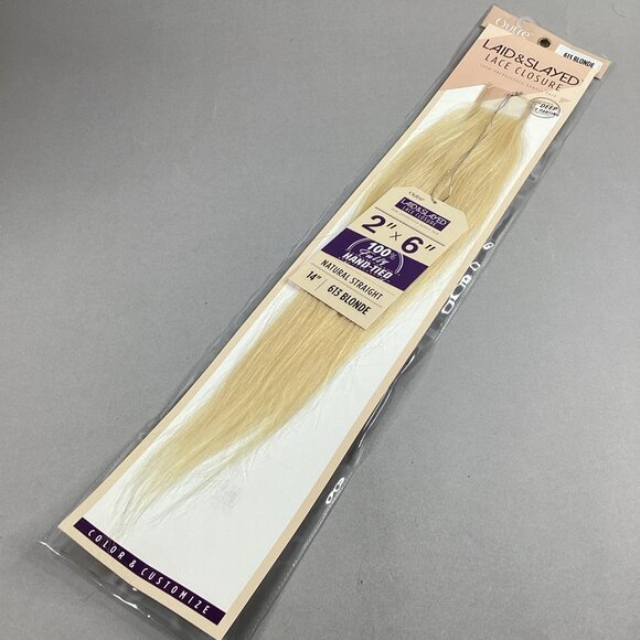 Outre Other - 14” Straight Platinum Blonde Melted Lace Closure Unprocessed Human Hair 2” x 6”